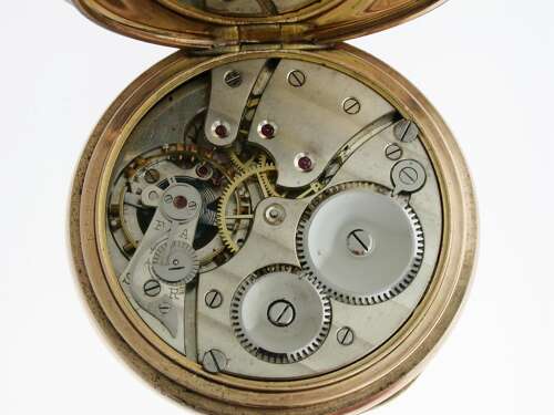 Gold Filled Open Face Pocket Watch with Gold Filled Chain Swiss 1925 Ald Case