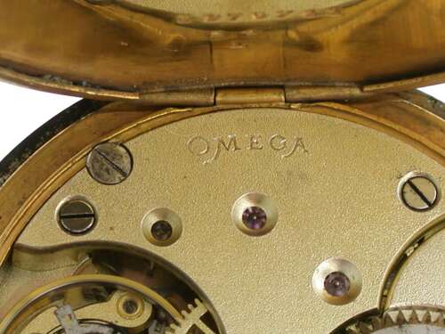 Omega Steel Open Face Pocket Watch Swiss 1920