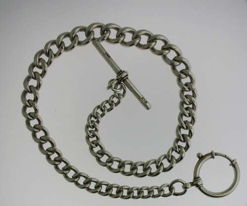 Silver T-bar Pocket Watch Chain