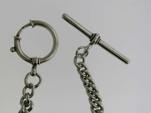 Silver T-bar Pocket Watch Chain