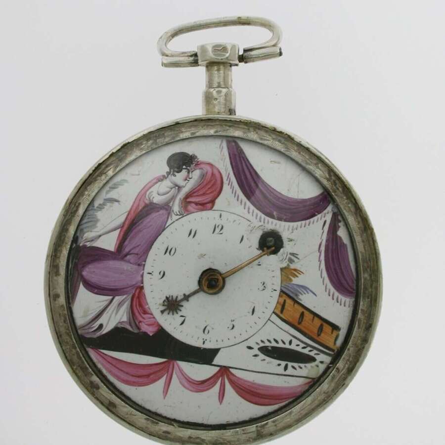 Silver Romilly Open Face Verge Pocket Watch France 1780
