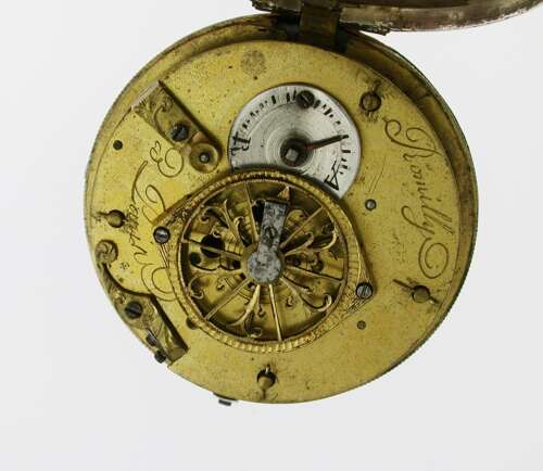 Silver Romilly Open Face Verge Pocket Watch France 1780