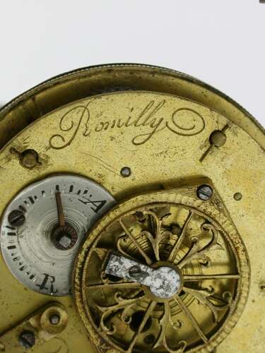 Silver Romilly Open Face Verge Pocket Watch France 1780