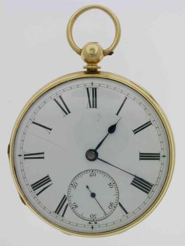 18Kt Yellow Gold Open Face Pocket Watch Hallmarked London 1857