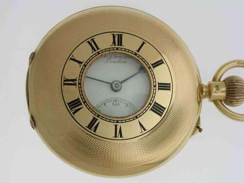J.W. Benson 18kt Yellow Gold Swiss Made   Half Hunter Pocket Watch – Hallmarked London 1929