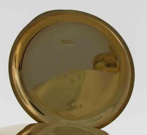 J.W. Benson 18kt Yellow Gold Swiss Made Half Hunter Pocket Watch – Hallmarked London 1929