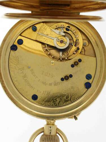 J.W. Benson 18kt Yellow Gold Swiss Made Half Hunter Pocket Watch – Hallmarked London 1929