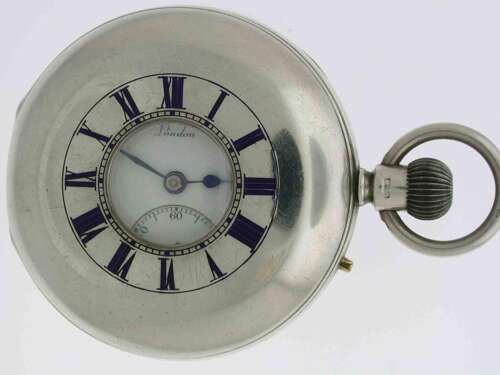 Silver J.W. Benson Ludgate Hill London 1899 Half Hunter Pocket Watch
