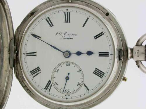 Silver J.W. Benson Ludgate Hill London 1899 Half Hunter Pocket Watch