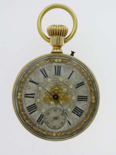 18 Kt Yellow Gold Gent's Skeleton Movement  Pocket Watch Swiss 1920