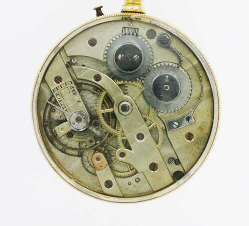 18 Kt Yellow Gold Gent's Skeleton Movement Pocket Watch Swiss 1920