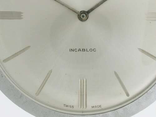 Steel Art Deco Le Cheminant Open Face Pocket Watch Swiss 1960