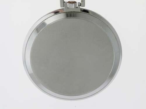 Steel Art Deco Le Cheminant Open Face Pocket Watch Swiss 1960