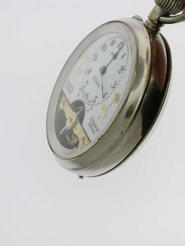 Jovis 8-day Steel Open Face Pocket Watch Swiss Made 1920