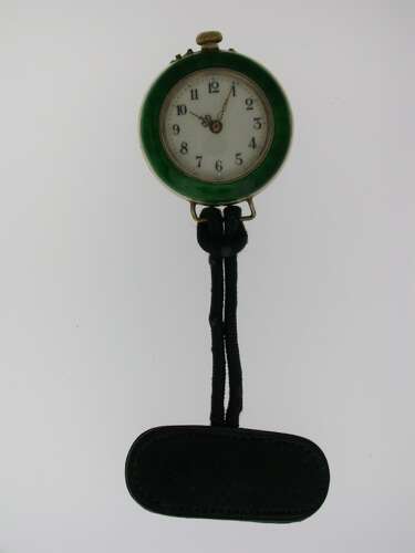 Silver %26 Green Enamel Pocket Watch Swiss 1900