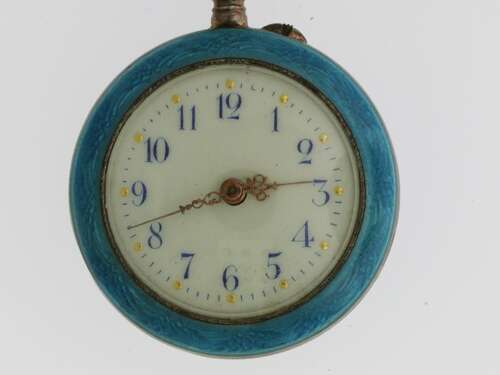 Silver Cylinder Open Face Fob Pocket Watch Swiss 1900