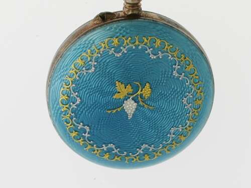 Silver Cylinder Open Face Fob Pocket Watch Swiss 1900