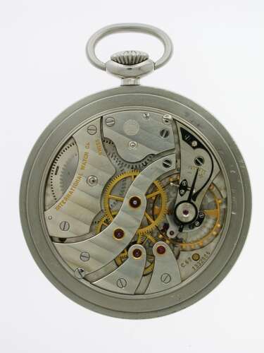 IWC International Watch Company Staybrite Open Face Pocket Watch Swiss 1950