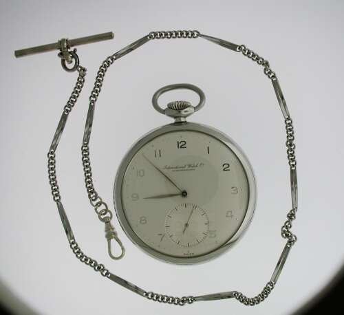 IWC International Watch Company Staybrite Open Face Pocket Watch Swiss 1950