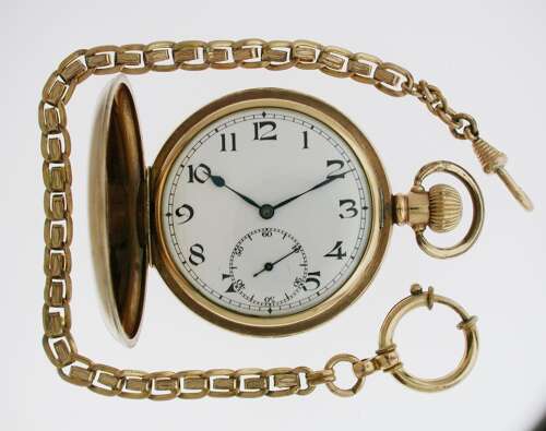 Full Hunter Gold Filled Pocket Watch with Dennison Case Swiss 1930