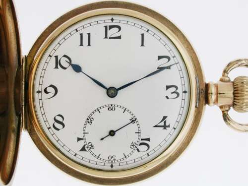 Full Hunter Gold Filled Pocket Watch with Dennison Case Swiss 1930