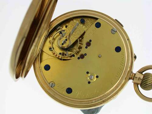 Exquisite 18 Kt Yellow Gold Stopwatch Pocket Watch Chester 1909