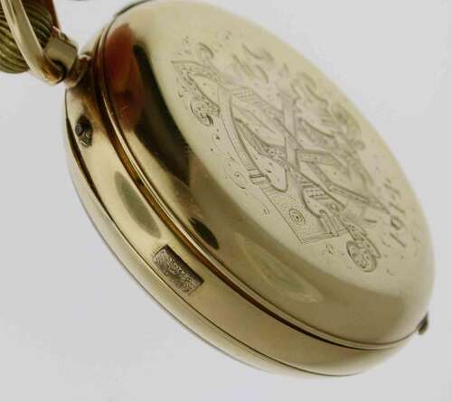 Exquisite 18 Kt Yellow Gold Stopwatch Pocket Watch Chester 1909