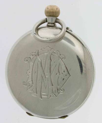Silver 0.935 Half Hunter Pocket Watch Swiss 1900