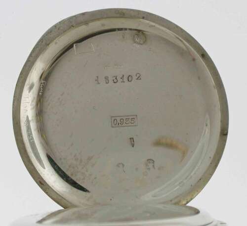 Silver 0.935 Half Hunter Pocket Watch Swiss 1900