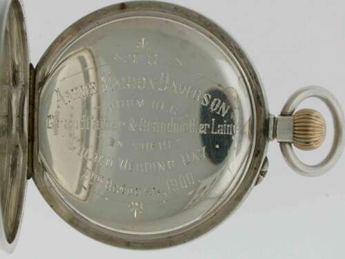 Silver 0.935 Half Hunter Pocket Watch Swiss 1900