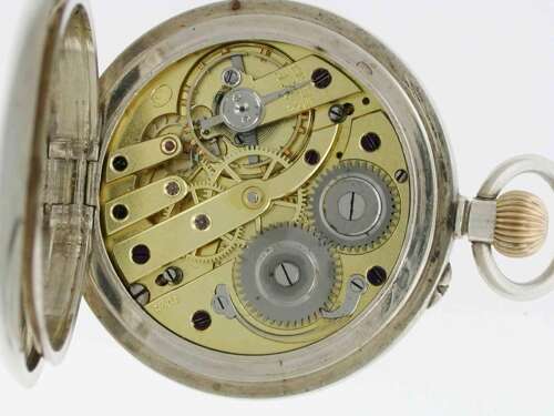 Silver 0.935 Half Hunter Pocket Watch Swiss 1900