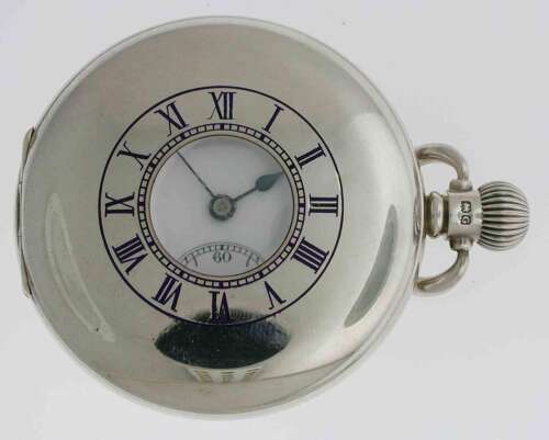 Silver Half Hunter Pocket Watch Birmingham 1934 Dennison Case