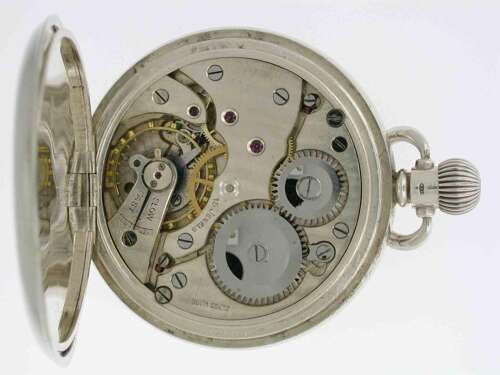 Silver Half Hunter Pocket Watch Birmingham 1934 Dennison Case