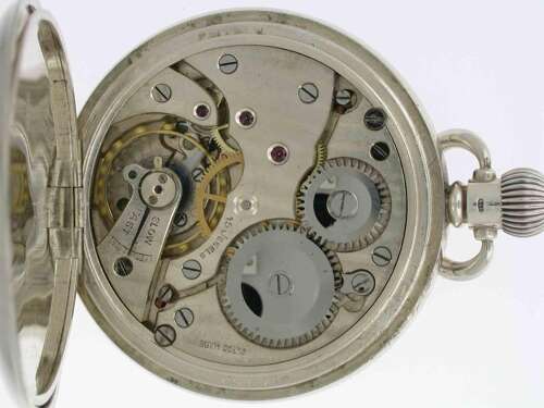 Silver Half Hunter Pocket Watch Birmingham 1934 Dennison Case
