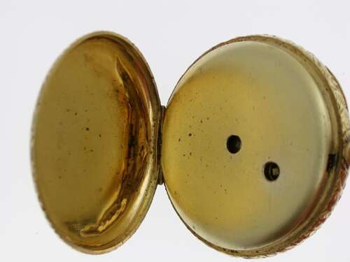 18Kt Yellow Gold Ladies Open Face Pocket Watch in Box Swiss 1900