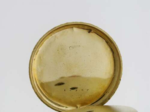 18Kt Yellow Gold Ladies Open Face Pocket Watch in Box Swiss 1900