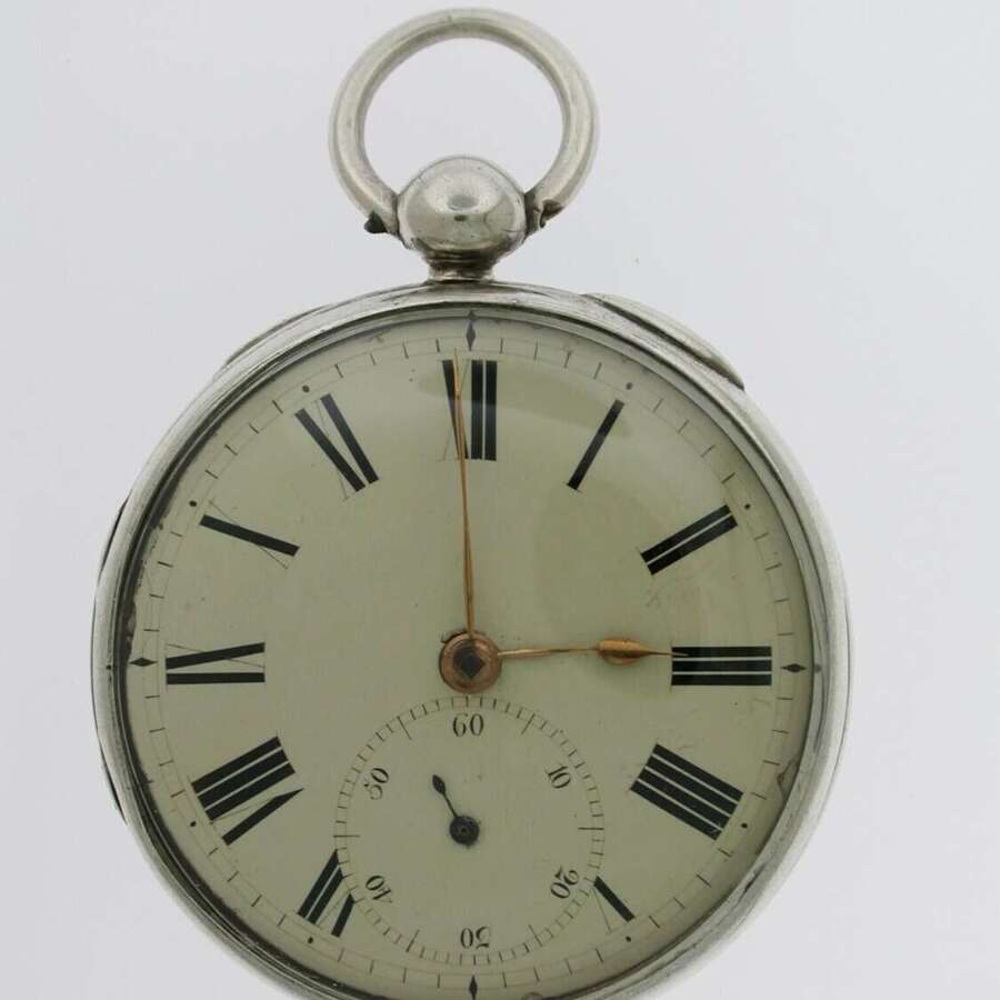 Rare Silver Early Cylinder Open Face Pocket Watch  Dublin - Hallmarked for London 1902