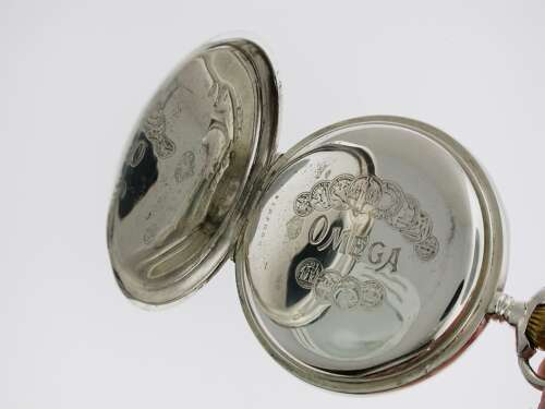 Omega Silver 0.800 Mint Open Face Pocket Watch Swiss 1916
