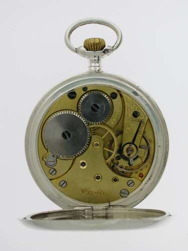 Omega Silver 0.800 Mint Open Face Pocket Watch Swiss 1916