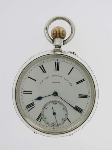 Silver Bennett Gent's Open Face Pocket Watch  English London 1891