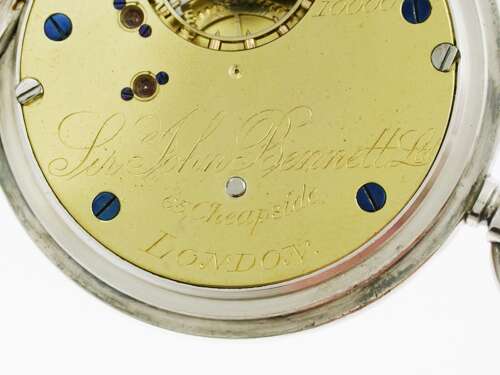 Silver Bennett Gent's Open Face Pocket Watch English London 1891