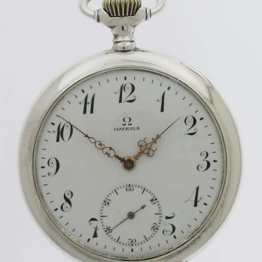 Omega Silver 0.800 Mint Open Face  Pocket Watch - Swiss 1916