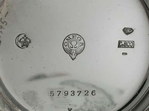 Omega Silver 0.800 Mint Open Face Pocket Watch - Swiss 1916