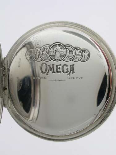 Omega Silver 0.800 Mint Open Face Pocket Watch Swiss 1943