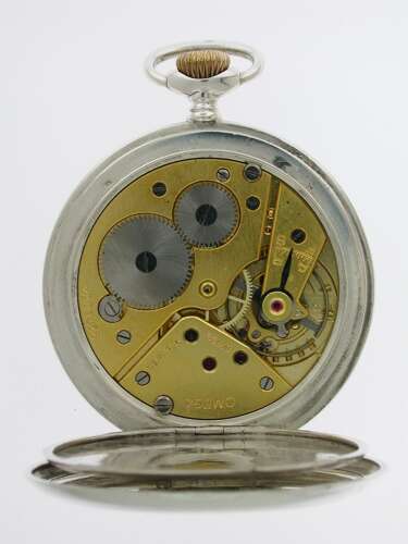 Omega Silver 0.800 Mint Open Face Pocket Watch Swiss 1943