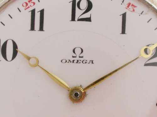 Omega Silver 0.800 Open Face Pocket Watch Swiss 1930