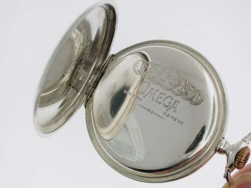 Omega Silver 0.800 Open Face Pocket Watch Swiss 1930