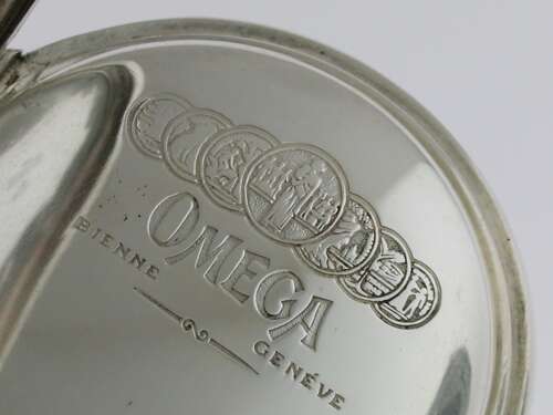 Omega Silver 0.800 Open Face Pocket Watch Swiss 1930