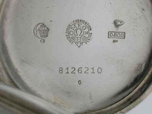 Omega Silver 0.800 Open Face Pocket Watch Swiss 1930