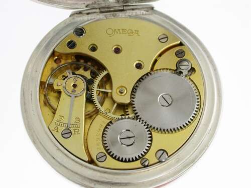 Omega Silver 0.800 Open Face Pocket Watch Swiss 1930